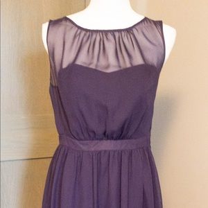 Plum, knee length bridesmaid dress